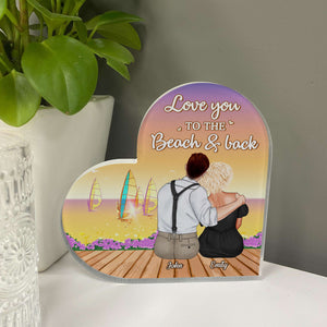 I Love You Like The Sea Loves The Shore, Couple Heart Shaped Acrylic Plaque - Decorative Plaques - GoDuckee