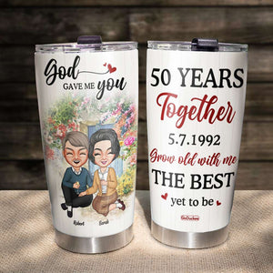 Grow Old With Me The Best Yet To Be, Couple Anniversary Personalized Tumbler - Tumbler Cup - GoDuckee