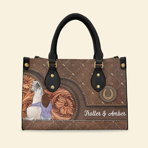 Personalized Horse Girl Leather Bag, Gift For Horse Lovers - Leather Bag - GoDuckee