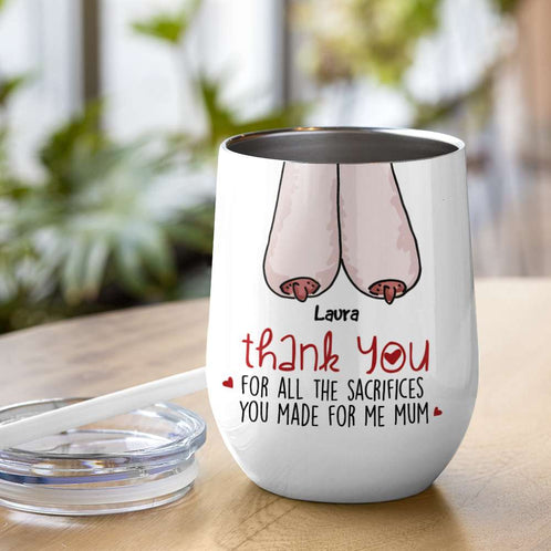 Thank You For All The Sacrifices, Gift For Mom, Personalized Mug, Saggy Boobs Mug, Mother's Day Gift - Coffee Mug - GoDuckee