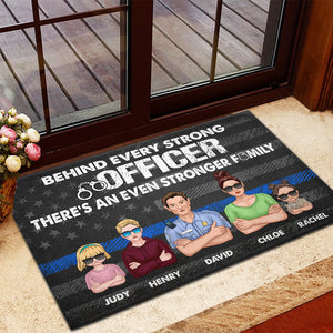 Personalized Police Doormat - There's An Even Stronger Family - Doormat - GoDuckee