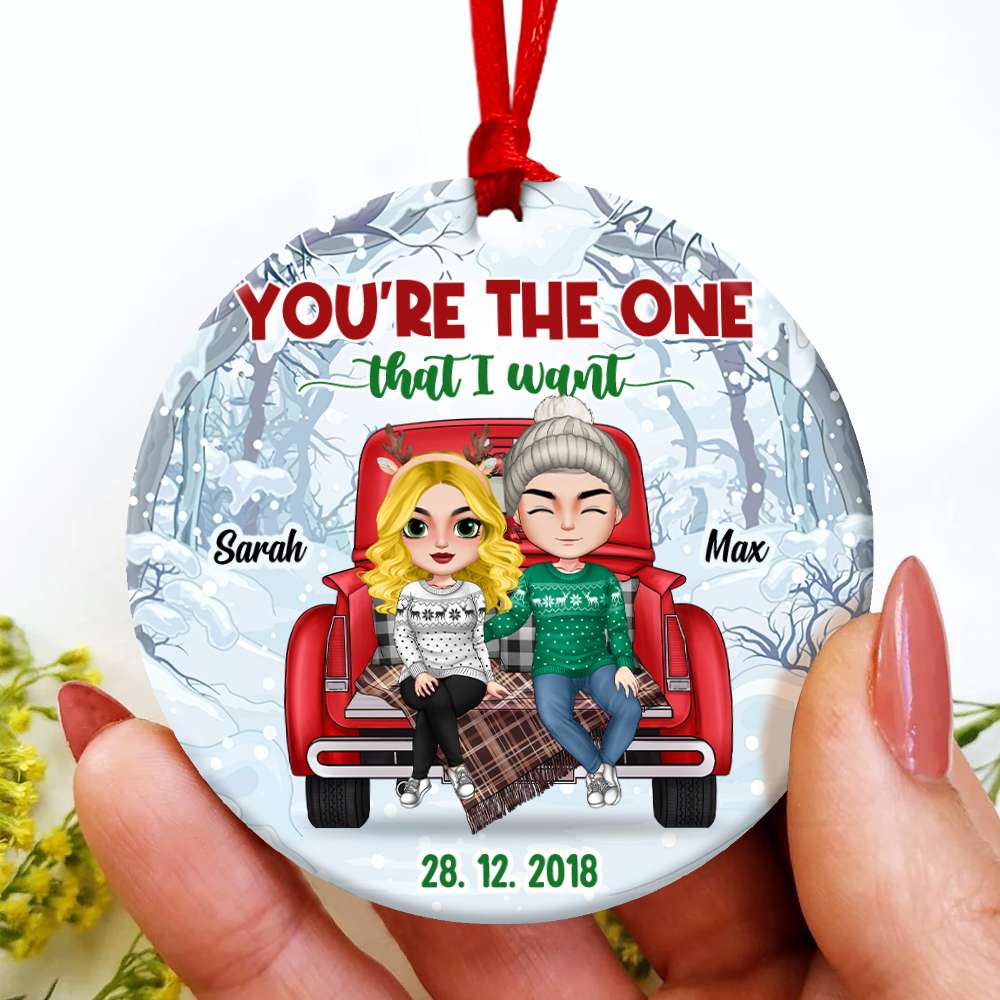 You're The One That I Want, Personalized Ornament Gift Couple - Ornament - GoDuckee