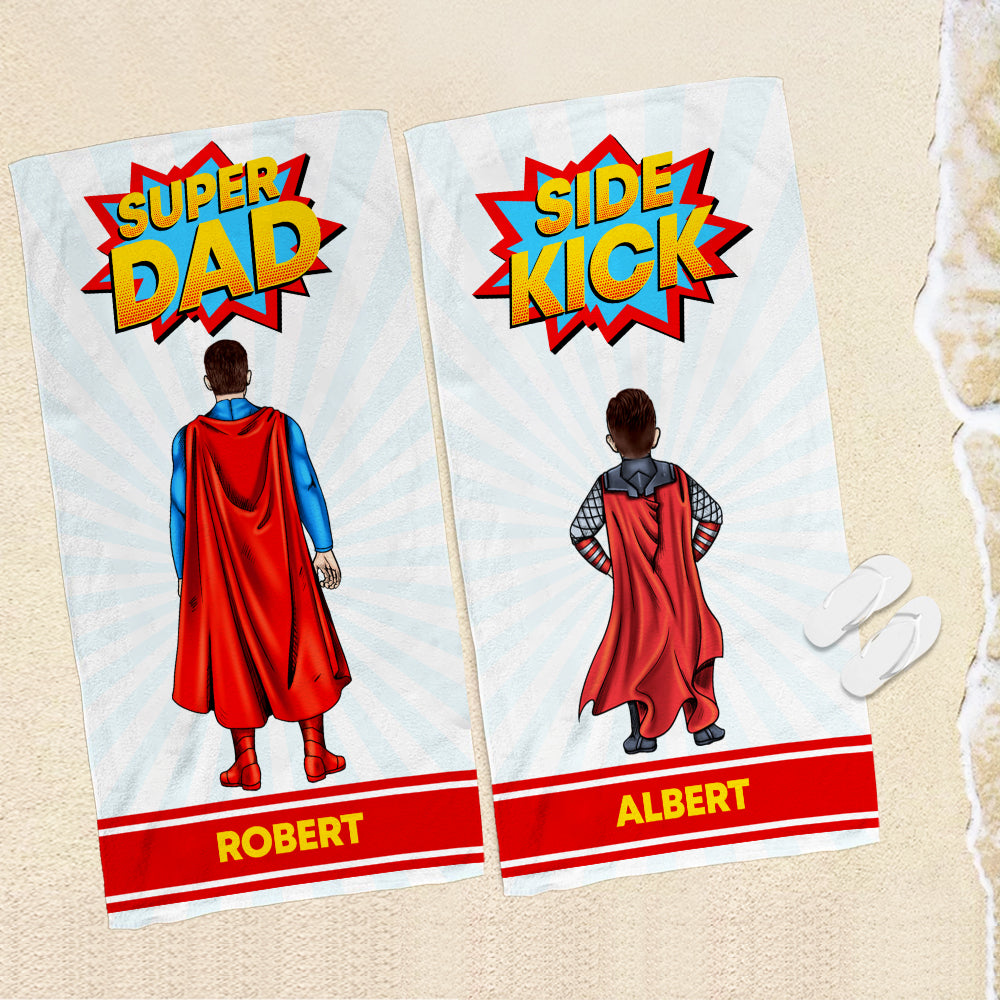 Dad and Kid TZ-BTAM2-03qhqn170423tm Personalized Beach Towel - Beach Towel - GoDuckee