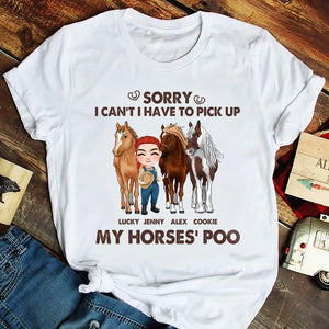 Sorry I Can't, Gift For Horse Lover, Personalized Shirt, Horses Shirt, Anniversary Gift - Shirts - GoDuckee