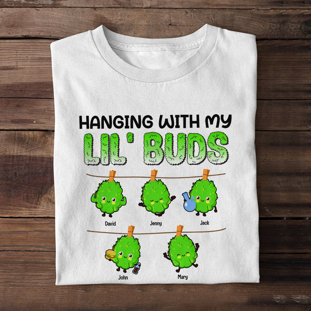 Hanging With My Lil' Buds, Personalized Shirt, Gift For Dad, Father's Day Gift, Dad's Little Buds - Shirts - GoDuckee