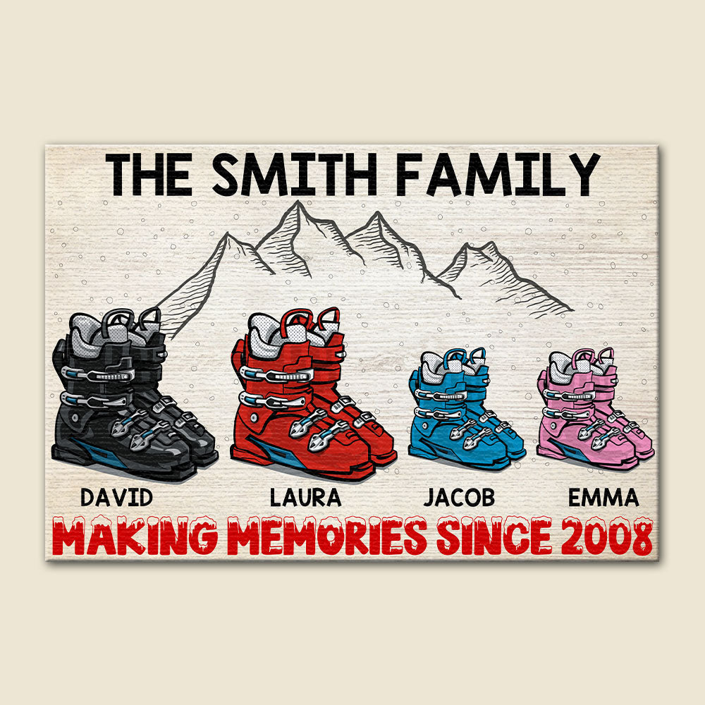 Personalized Skiing Family's Boots Poster - Making Memories Since Year - Poster & Canvas - GoDuckee