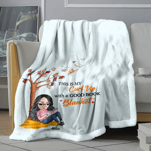 This Is My Curl Up With A Good Book Blanket, Girl Reading Book Blanket Gift - Blanket - GoDuckee
