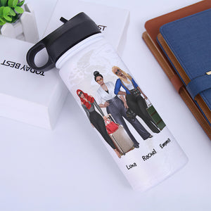 Personalized Girls Trip Water Bottle - We're Always Together We're One Of A Kind - Water Bottles - GoDuckee