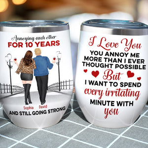 Annoying Each Other, Personalized Wine Tumbler, Gifts For Couple - Wine Tumbler - GoDuckee