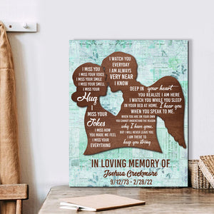 Heaven In Loving Memory Of - Personalized 2 Layers Wood Sign - Wood Sign - GoDuckee