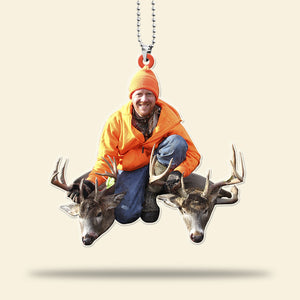Hunting Moment Personalized Flat Car Ornament - Upload Hunting Image - Ornament - GoDuckee