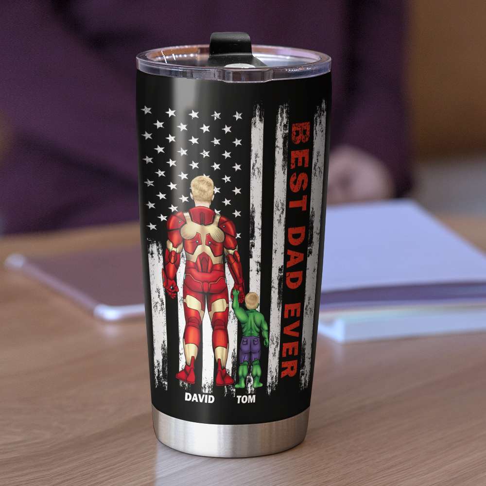 Personalized Racing Father and Son Tumbler - Working on and racing car -  GoDuckee