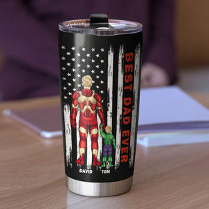 Best Dad Ever, Always Be Super Dad, Personalized Tumbler Best Dad's Gift Ever - Tumbler Cup - GoDuckee