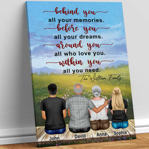 Behind You All Your Memories Personalized Family Canvas Print, Gift For Family - Poster & Canvas - GoDuckee