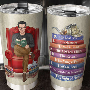 Arthur Conan Doyle & Sherlock Holmes - Personalized Reading Girl Tumbler - Tumbler Cup - GoDuckee