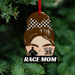 Personalized Dirt Track Racing Mom Ornament, Christmas Gift For Race Girl, Wife & Mom - Ornament - GoDuckee