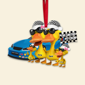 Personalized Duck Racing Family Ornament, Christmas Tree Decor - Ornament - GoDuckee