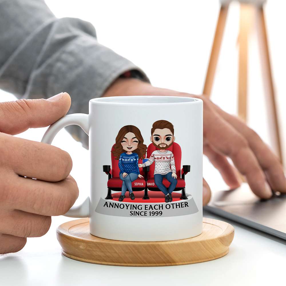 Movie Couple Annoying Each Other Since [Custom Year], Personalized Couple White Mug - Coffee Mug - GoDuckee