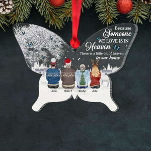 Because Someone We Love is in Heaven ,Personalized Heaven Family Acrylic Custom Shape Ornament, Christmas Gift - Ornament - GoDuckee