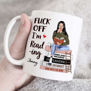 I'm Reading Book, Book Girl White Mug Gift - Coffee Mug - GoDuckee