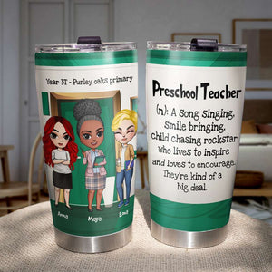 Personalized Teacher Bestie Tumbler - Teacher's Grade Definition - Chibi Teacher Front View - Tumbler Cup - GoDuckee