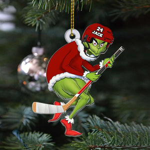 Green Hockey Sports Character, Personalized Shape Ornament, Christmas Gift - Ornament - GoDuckee