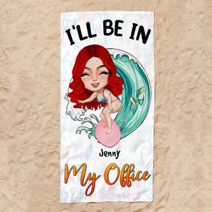Surfing I'll Be In My Office - Personalized Beach Towel - Beach Towel - GoDuckee