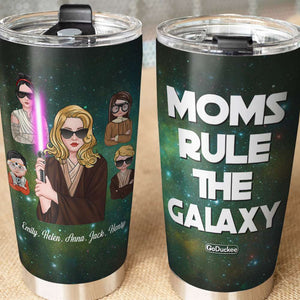 Mother's Day - Personalized S.W Mother & Kid Tumbler Cup - Moms Rule The Galaxy MOM2104 - Tumbler Cup - GoDuckee