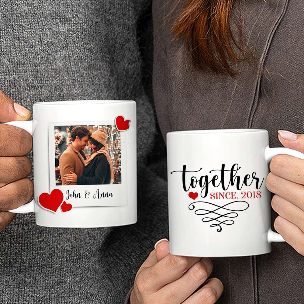 Couple Together Moment, Personalized White Mug - Upload Image - Coffee Mug - GoDuckee