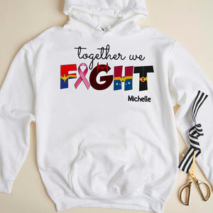 Personalized Breast Cancer Awareness Shirt, Together We Fight - Custom Letters - Shirts - GoDuckee