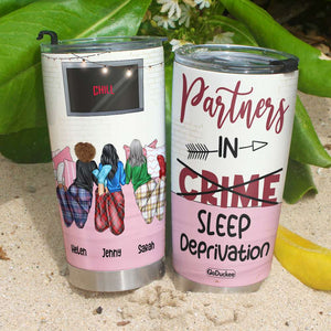 Partners In Sleep Deprivation, Sleeping Best Friend Personalized Tumbler - Tumbler Cup - GoDuckee