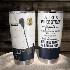 Personalized Police Tumbler Cup - A True Police Officer - Uniform - Tumbler Cup - GoDuckee