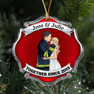 Firefighter Couple Badge You And Me We Got This Personalized Custom Shape Ornament - Ornament - GoDuckee