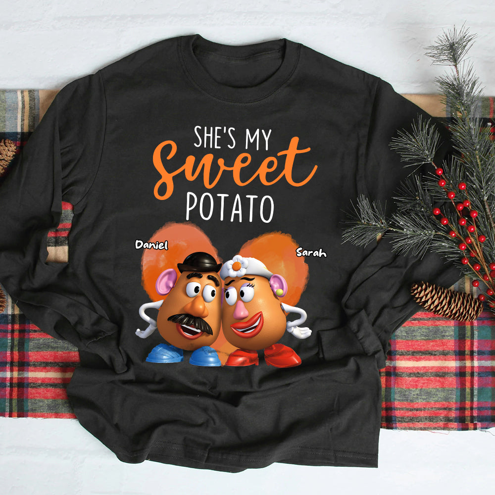 She's My Sweet Potato, Personalized Cartoon Character Couple Shirt, Gift For Couple - Shirts - GoDuckee