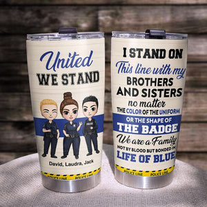 United We Stand - Personalized Police Colleague Tumbler Cup - Boy and Girl Doll - Tumbler Cup - GoDuckee