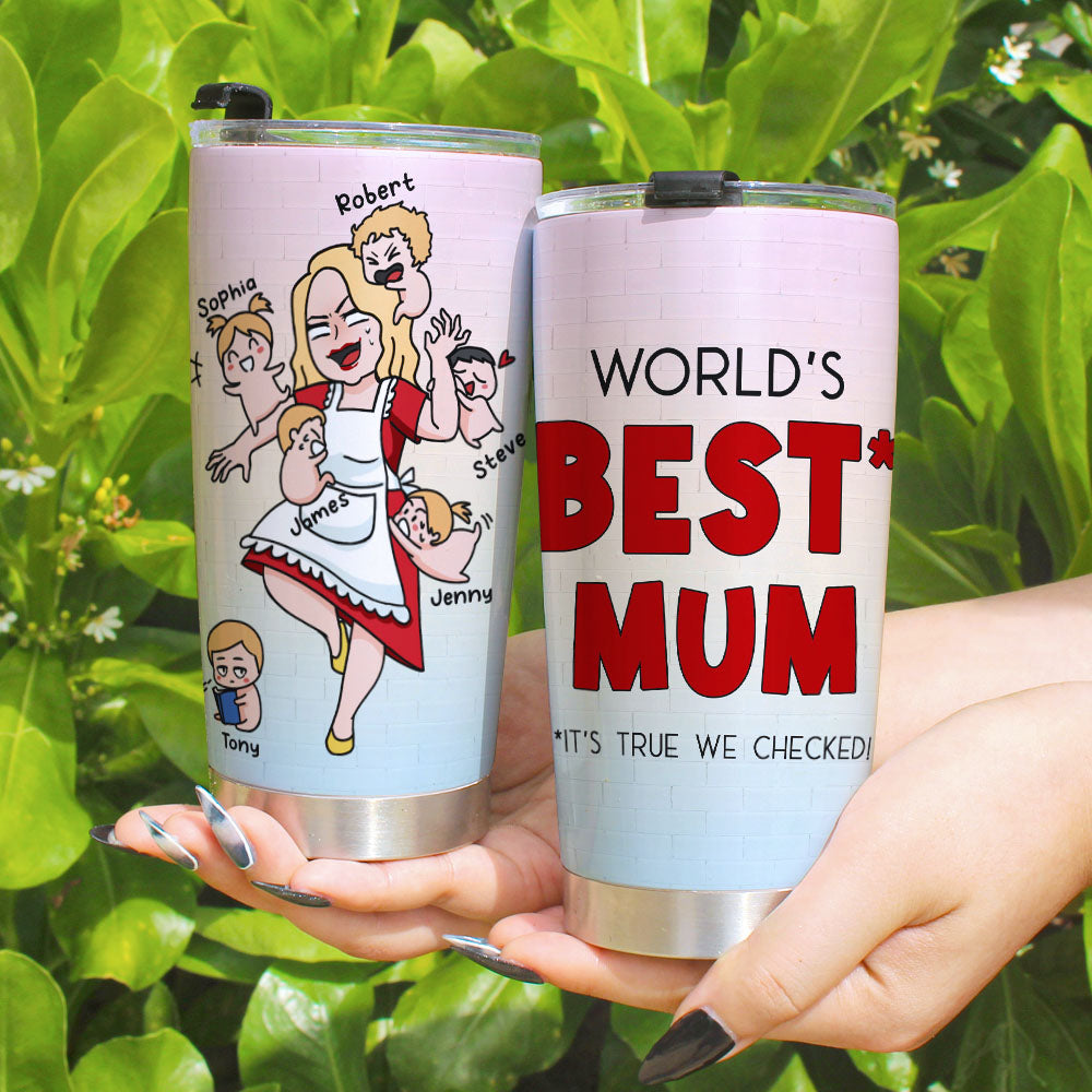 World Best Mom Personalized Tumbler Cup, Gift For Mother's Day - Tumbler Cup - GoDuckee