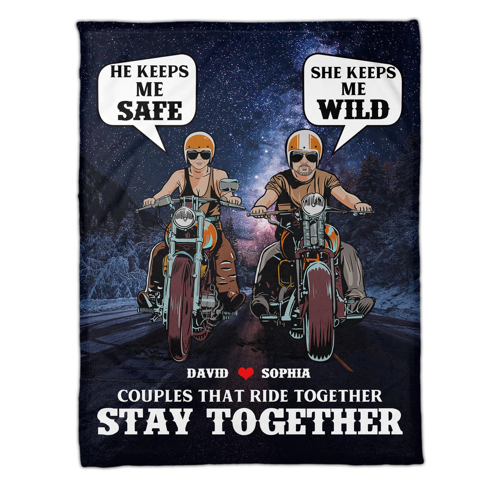 Personalized Biker Couple Blanket - Who Ride Together Stay Together - Marriage Chapter - Blanket - GoDuckee