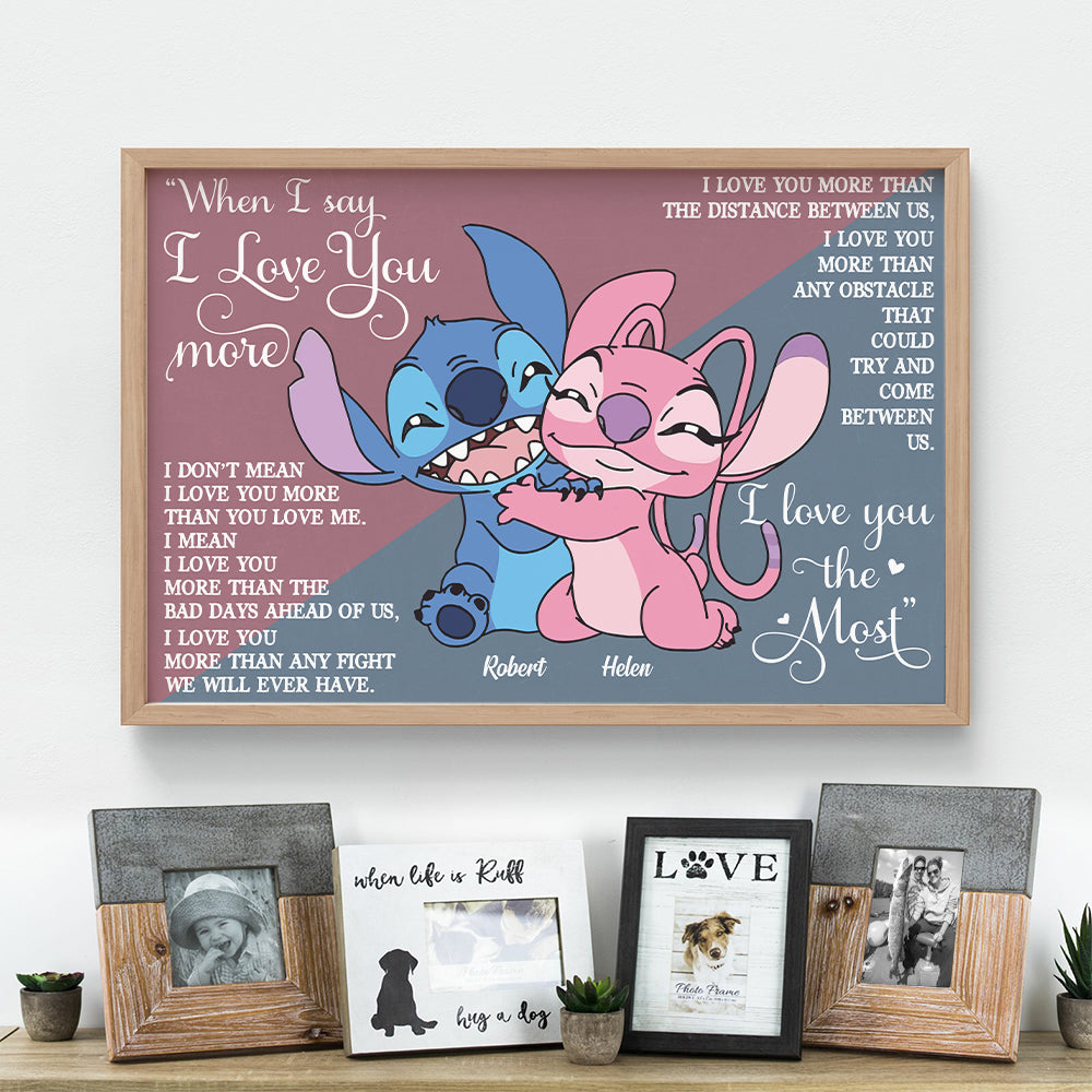 I Love You More The Distance Between Us, Personalized Valentine Couple Poster - Poster & Canvas - GoDuckee