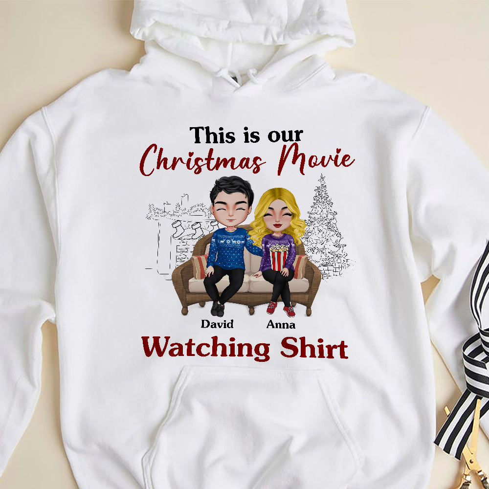 This Is Our Christmas Movie Watching Shirt Personalized Movie Couple Shirt, Gift For Couple - Shirts - GoDuckee