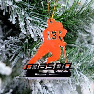 Personalized Hockey Ornament, Christmas Tree Decor, Gift For Hockey Lovers - Ornament - GoDuckee