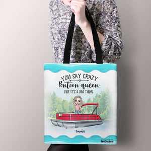 Pontoon Queen - Personalized Tote Bag - Gift For Girls - On Pontoon - Tote Bag - GoDuckee