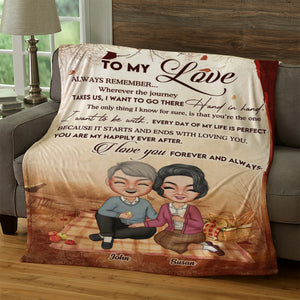 I Love You Forever And Always, Hand In Hand Couple Valentine Happy Day Blanket - Blanket - GoDuckee