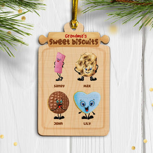 Grandma Sweet Biscuits Personalized Wood Ornament, Christmas Gift - Ornament - GoDuckee