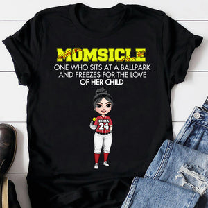 Momsicle Definition - Personalized Shirts - Gift For Mom - Female Softball Front View - Shirts - GoDuckee