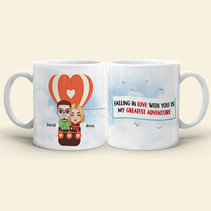 Falling In Love With You Is My Greatest Adventure - Personalized Couple Mug - Gift For Couple - Coffee Mug - GoDuckee