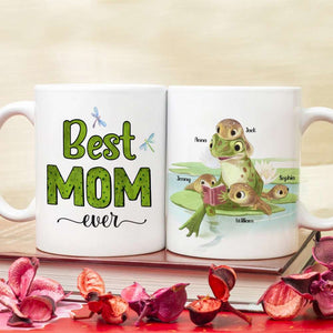 Best Mom Ever Personalized Coffee Mug, Gift For Mom, Cute Frog Mom and Kids Mug - Coffee Mug - GoDuckee