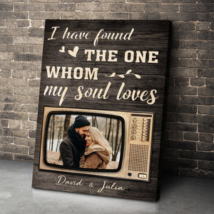 Custom Couple Photo Poster - I Have Found The One Whom My Soul Loves - Retro TV View - Poster & Canvas - GoDuckee