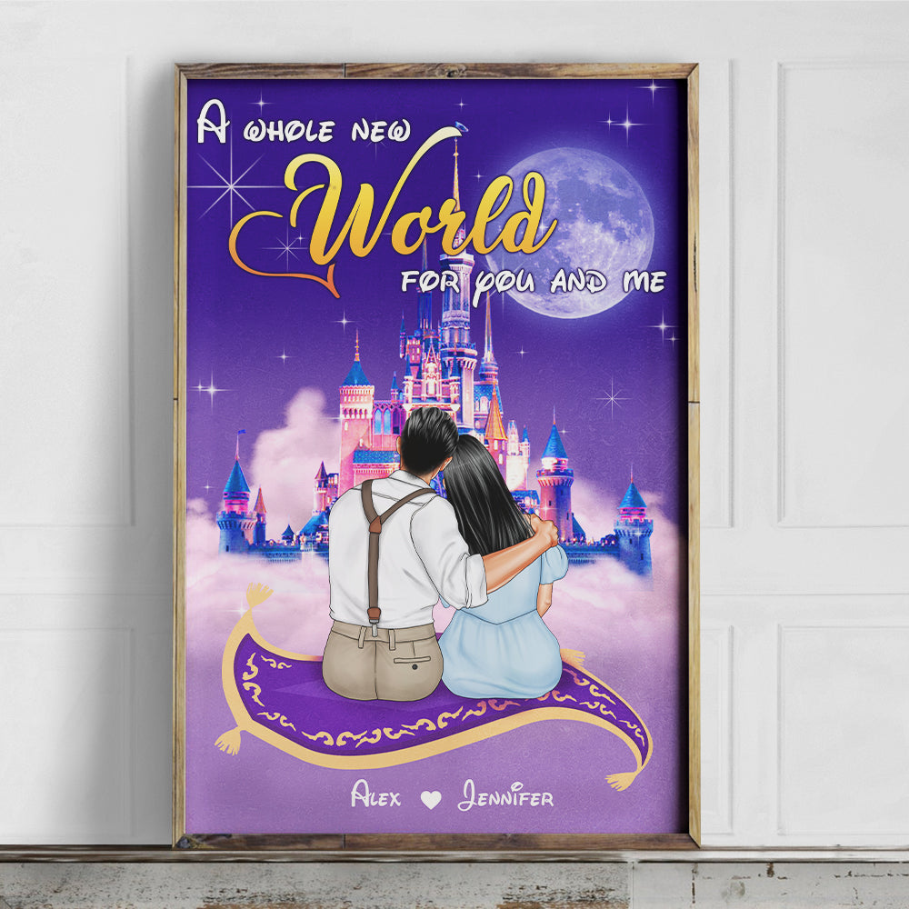 A Whole New World For You And Me Personalized Canvas Print, Couple Gift-1DNHN010323 - Poster & Canvas - GoDuckee