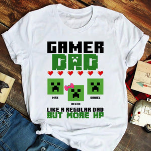 Gamer Dad Like A Regular Dad But More Hp - Personalized Shirts - Gift For Dad - Shirts - GoDuckee