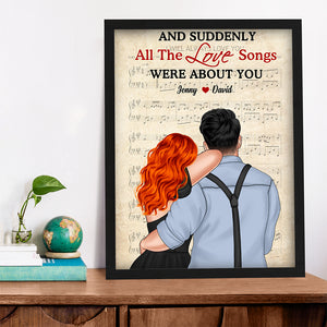 And Suddenly All The Love Songs Were About You, Couple Music Canvas Poster - Poster & Canvas - GoDuckee